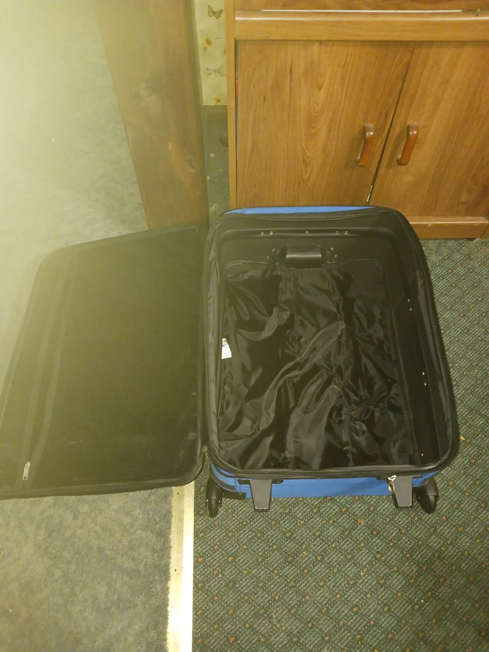 American Tourister Blue Upright Travel Bag with Front Pockets
